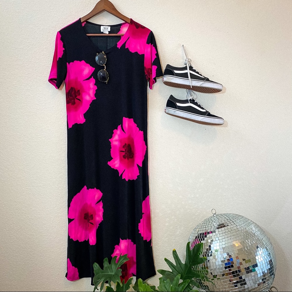 Vintage Jostar Dress with Pink Flowers